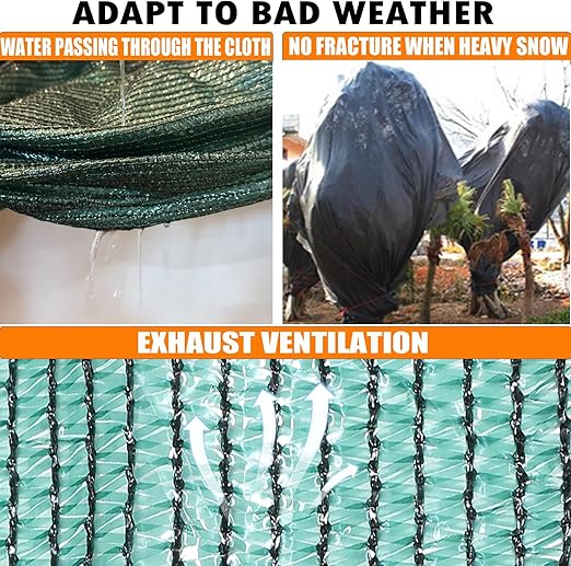 e.share 70% Shade Cloth, Taped Edge Sun Shade Netting with Grommets for Garden Patio,Flower Plant Covers Porch Screen, Garden Pergola Cover, Greenhouse, Car Cover,Chicken Coop (12 Ft X 6 Ft, Green)