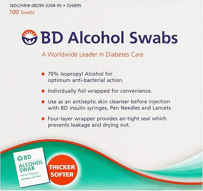 BD Alcohol Prep Swabs - 100 Swabs