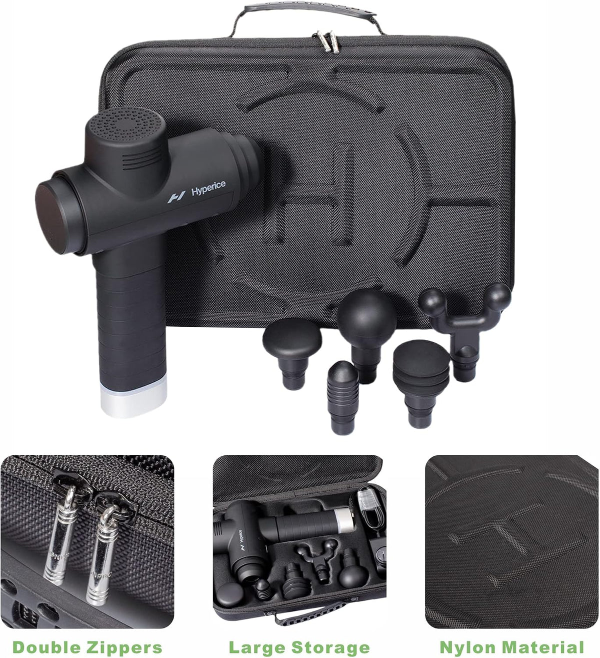 BUBM Carrying Case Compatible with Hypervolt 2 Pro,Travel Storage Organizer compatible with Hypervolt Plus Hard Shell Bag Massage Gun Device Holder