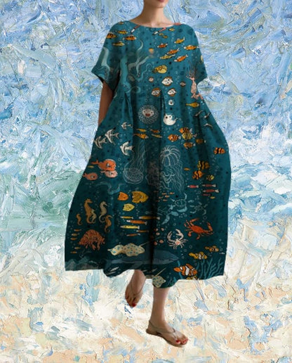 Summer Boho Maxi Dress for Women Short Sleeve Floral Flowy Oversized Loose Fit A-line Casual Beach Dresses