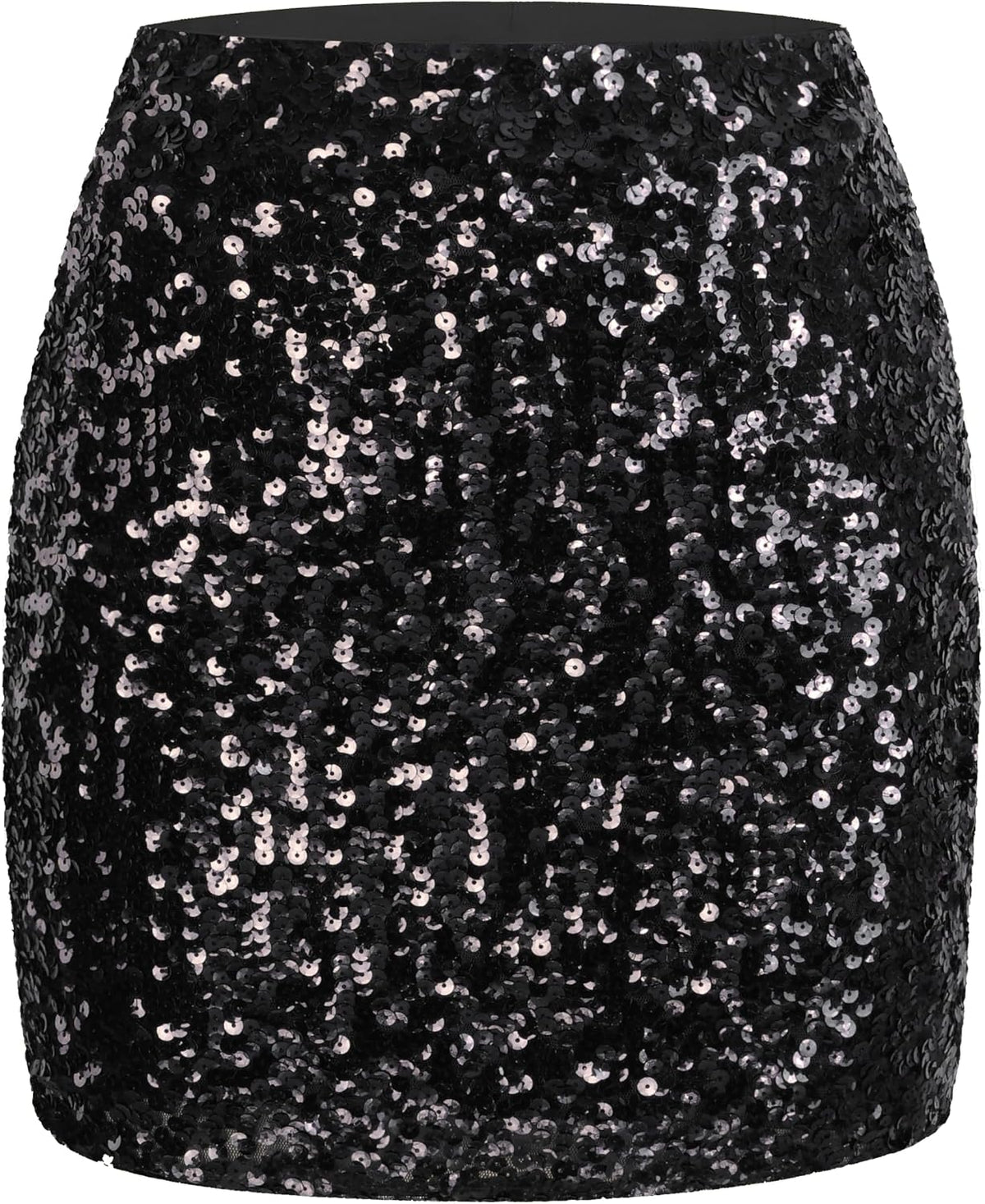 Stretchy, bodycon sequin skirt from MANER, perfect for parties, dates, and nights out, with flattering, comfortable fit.