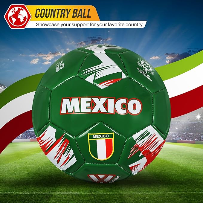 Vizari National Team Soccer Balls | Durable Faux Leather & Rubber, Three Sizes, Nine Countryballs - Elevate Your Play with Iconic Team Representation