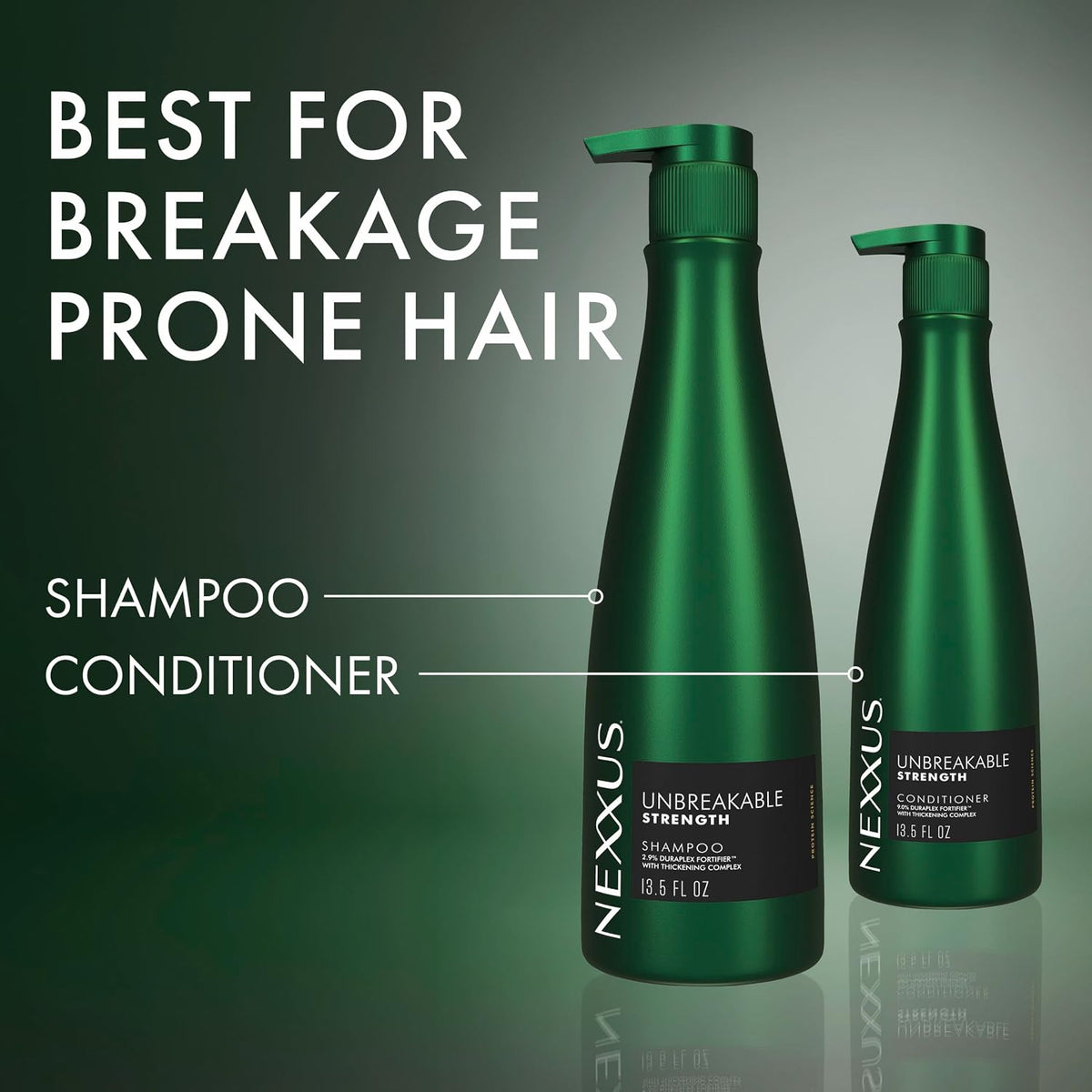 Nexxus Unbreakable Anti Breakage Shampoo for Strengthening for Fine and Thin Hair Hair Care Powered by Duraplex Fortifier Technology with Thickening Complex 13.5