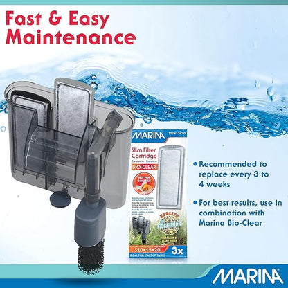 Marina Slim Filter Carbon Plus Ceramic Cartridge, (3 Pack) , 3 Cartridges each, White