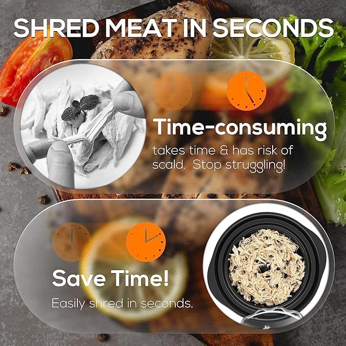 Generic Chicken Shredder, 10.8"" Visible Chicken Breast Shredder Tool Twist, Large Meat Shredder Machine - Ergonomic Handle, Dishwasher Safe, Anti-Slip, Heat Resistant, BPA Free (Black), small