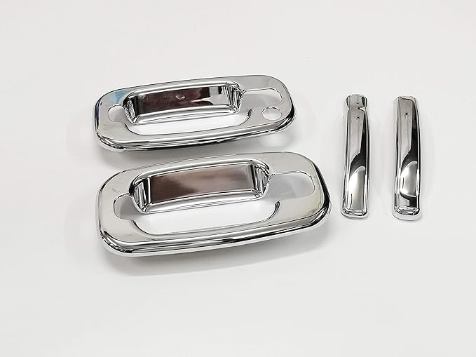 Chrome Door Handle Covers Without Passenger Keyhole 2DRS for Chevy Tahoe 2000-2006 GMC Sierra 1999-2006 Silverado 2000-2006 Suburban 2000-2006 Yukon 2000-2006
