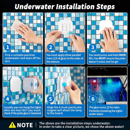 REFURBISHED- LIGHT ONLY- Rechargeable Submersible Pool Lights, Waterproof Underwater Smart LED Lights Controlled Multiple Lighting Modes, 4000mAh Magnets Lights for Multi Scene Pool Decoration (light only - 1 pack)
