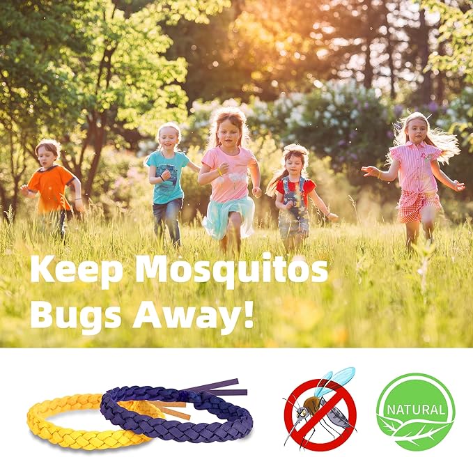 Mosquito Repellent Bracelets, DEET-Free, Individually Wrapped PU Leather Insect & Bug Repellent Wrist Bands (Pack of 12) 's Choice