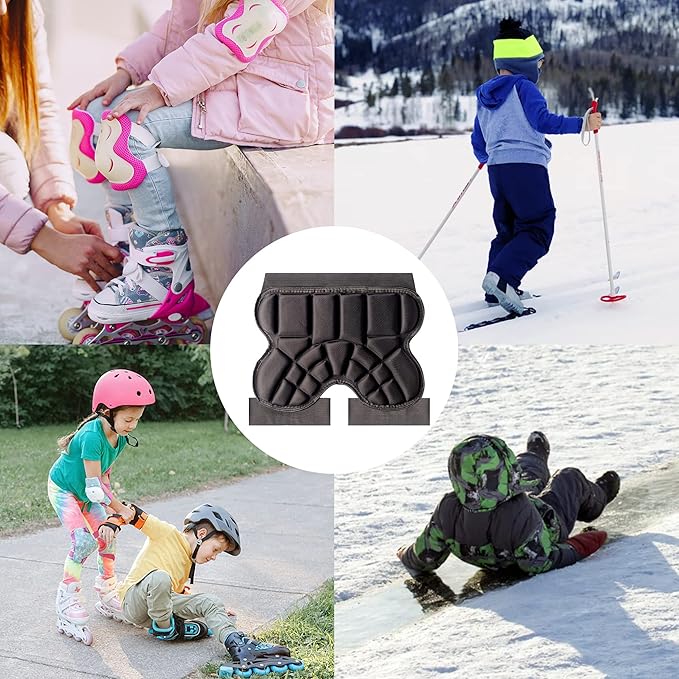 Butt Pads for Skating, 25 mm Thick Bum Protector for Kids (3-7 Years Old) Lightweight, Anti Slip Snowboard Padded Pants, Hip Pads for Ice Skating Ski Skiing Skateboarding Cycling