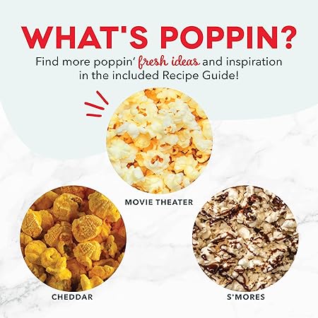 DASH Hot Air Popcorn Popper Maker with Measuring Cup to Portion Popping Corn Kernels  Melt Butter, 16 Cups - Red