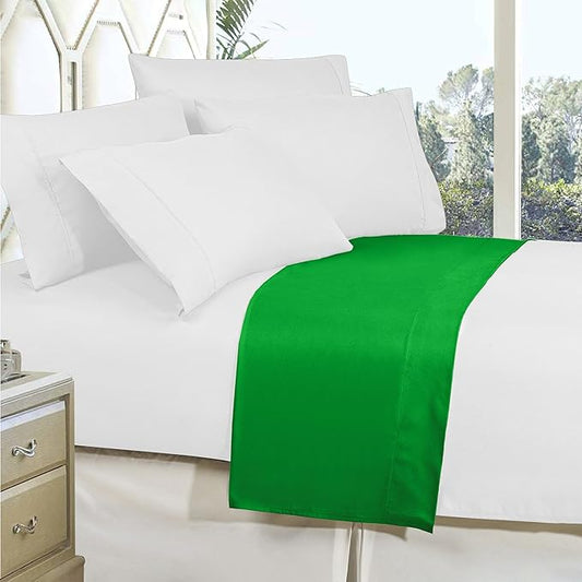 Elegant Comfort Premium Hotel Quality 1-Piece Flat Sheet, Luxury and Softest 1500 Premium Hotel Quality Microfiber Bedding Flat Sheet, Wrinkle-Free, Stain-Resistant, Queen, Emerald Green