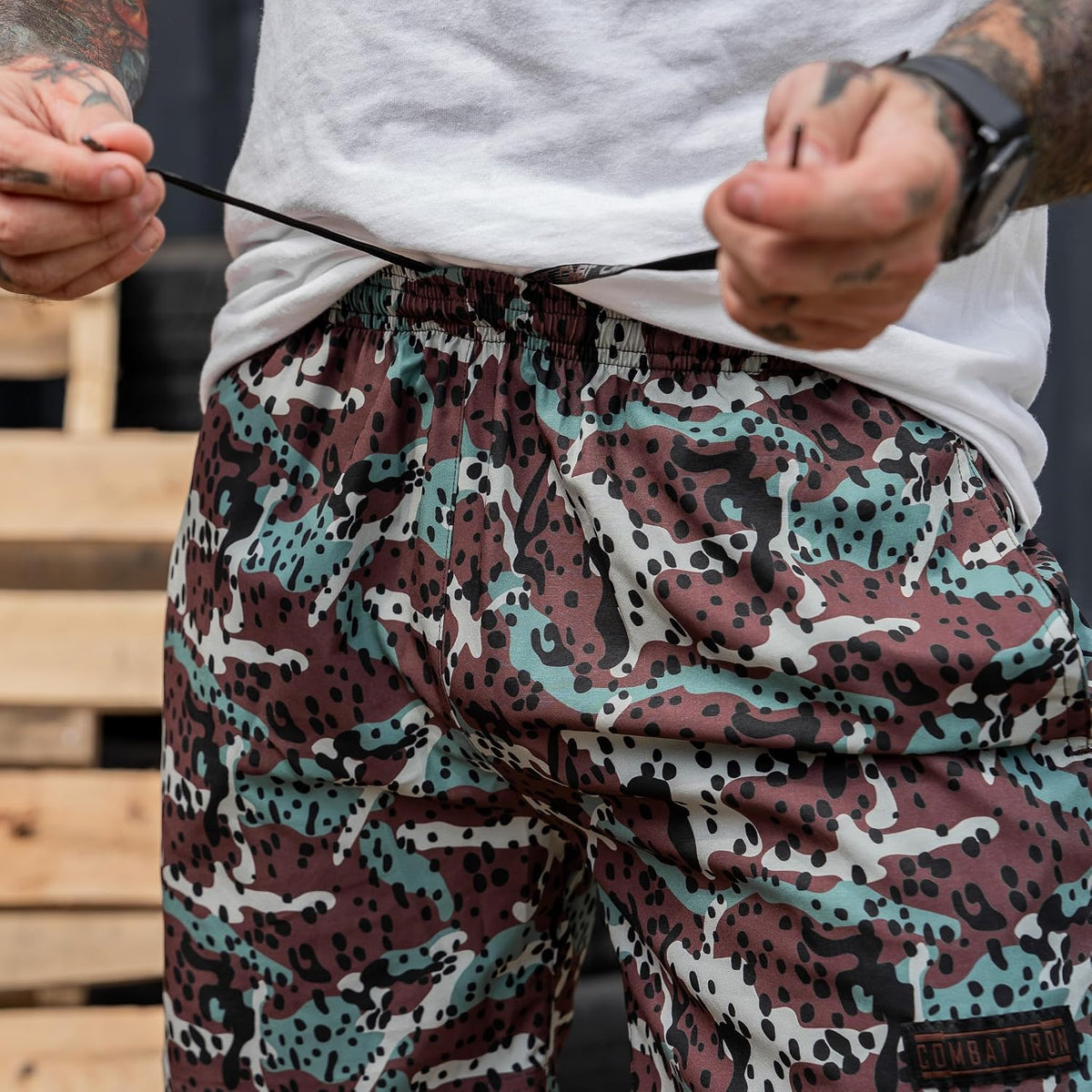 Combat Iron Men's Performance Training Shorts - 5.5” Inseam - Quick Dry Mid Stretch Allowance with Mesh Inner Pockets