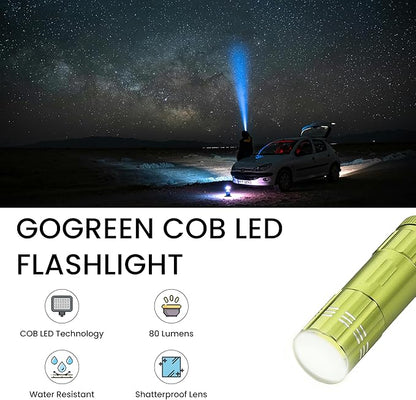 GoGreen Power GG-113-COBLM - COB LED Flashlight with batteries, Lime Green