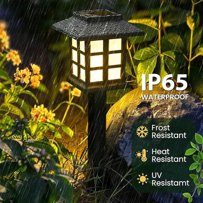 GIGALUMI Solar Outdoor Lights,10 Pack LED Solar Lights Outdoor Waterproof, Solar Walkway Lights Maintain 10 Hours of Lighting for Your Garden, Landscape, Path, Yard, Patio, Driveway