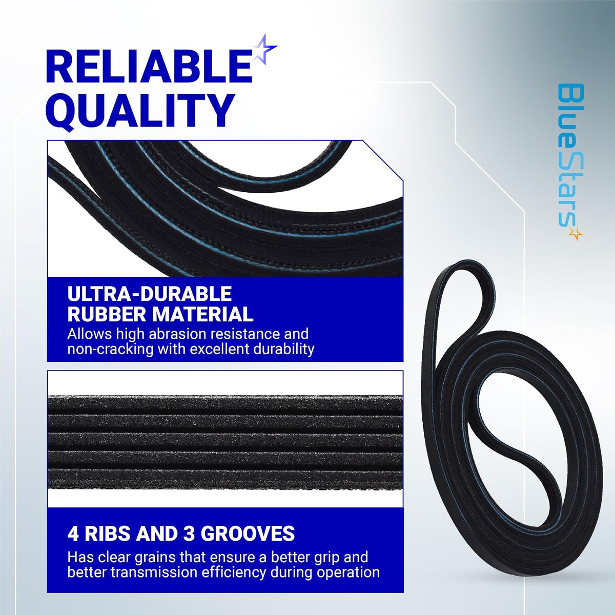 Ultra Durable 661570 3387610 Dryer Drum Belt - Compatible with Whirlpool Kenmore - Replaces AP5983729 661570V 3389728 3393999 PS11722115 WED94HEXW0 WED94HEXW1
