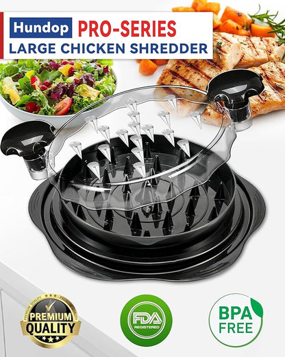 Chicken Shredder Tool Twist for Kitchen, Manual Chicken Breast Grinder Machine for Ground Food, Meat  Vegetables (Elegant Black)