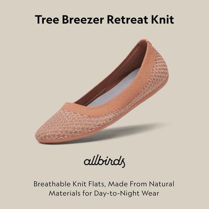 Size 9 Allbirds Women’s Tree Breezer, Knit Ballet Flats, Slip-On Everyday Round Toe Shoes, Machine Washable Made with Natural Materials