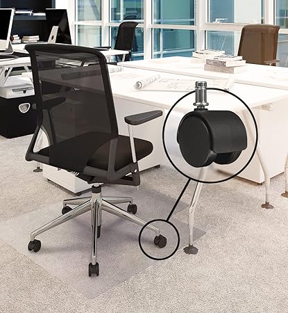 Slipstick CB682 2 Inch Replacement Office Chair Wheels (Set of 5 Casters) Universal Standard Size Stem 716 Inch x 78 Inch - Black Plastic