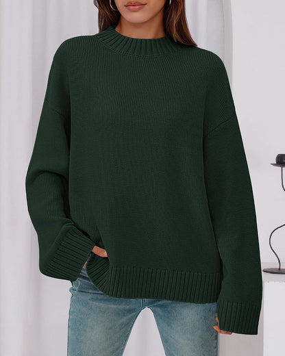 BTFBM Sweaters for Women 2026 Casual Crewneck Long Sleeve Loose Ribbed Knit Pullover Sweater Winter Clothes Fall Outfits