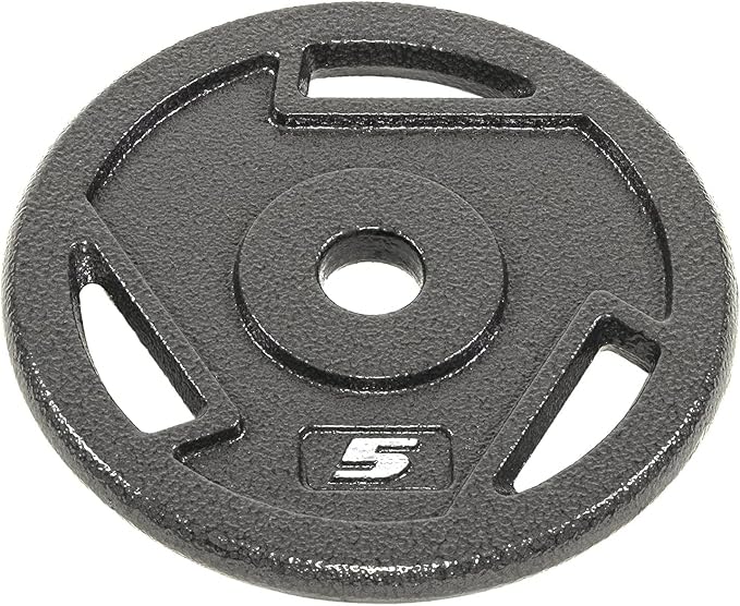 BalanceFrom Cast Iron Plate Weight Plate for Strength Training, Weightlifting and Crossfit, 1-Inch or 2-Inch, Standard or Olympic