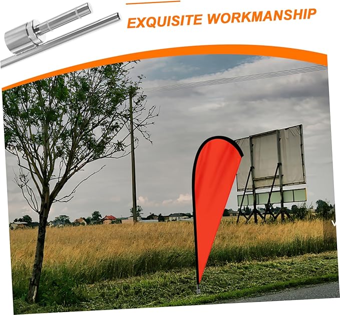 YARNOW Stainless Steel Flag Pole Holder Ground Stake Silver Flag Spike Ground Stake Flag Pole Support