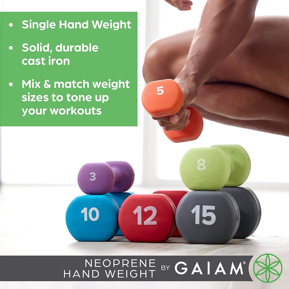 Gaiam Neoprene Coated Dumbbell, Sold as Single