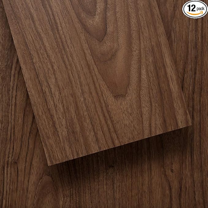 LUCiDA SURFACES Luxury Vinyl Flooring Tiles  Peel and Stick Floor Tile for DIY Installation  12 Wood Look Planks  Chestnut  BaseCore  18 Sq. Feet