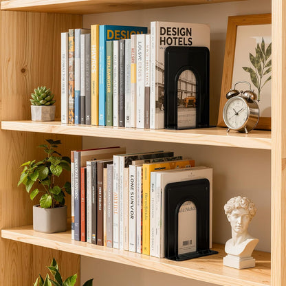 HappyHapi Book Ends, Bookends for Shelves, 24pcs Metal Bookends, Book Ends for Heavy Books Holders for Office Home Library Book Ends Supports, Book Ends to Hold Books Heavy Duty
