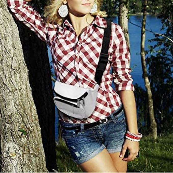 Fanny Pack, MISSMOON 3-Zipper Compartments Adjustable Waist Festival Workout Running Hiking Traveling Walking Sport Fishing Casual Hands-Free Wallets Crossbody Waist Pack Bag For Men Women Neon Blue