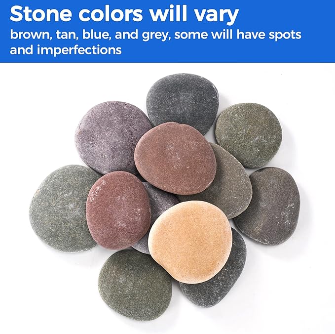ROCART 12 Extra Large Smooth River Rocks for Painting, Flat Painting Rocks About 4 to 5 Inches in Length Perfect for Kindness Stones, Arts and Crafts, Decoration