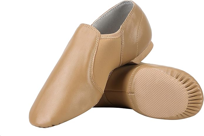 Dynadans PU Leather Jazz Shoe Slip On Dance Shoes with Arch Insert for Girls and Boys (Toddler/Little Kid/Big Kid)
