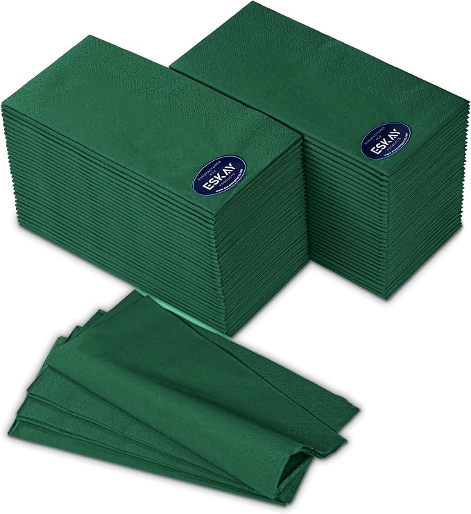 White 3-Ply Disposable Dinner Napkins, 200 Count, 1/8 Fold – Premium Paper Napkins for Parties, Weddings, Restaurants, Bars & Events, EU Made