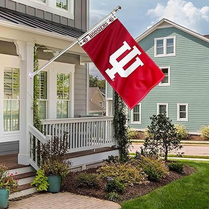 College Flags  Banners Co. Indiana Hoosiers Printed Header 3x5 Foot Banner Flag