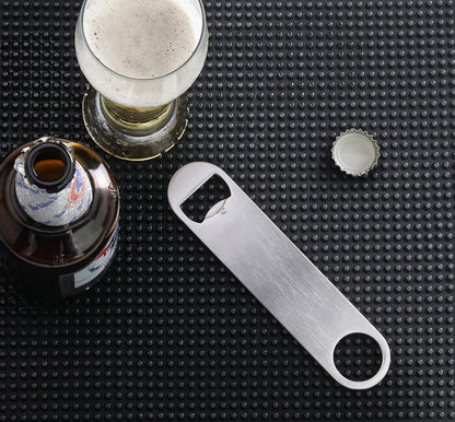 New Star Foodservice 533401 Stainless Steel Flat Bottle Opener, 7-Inch