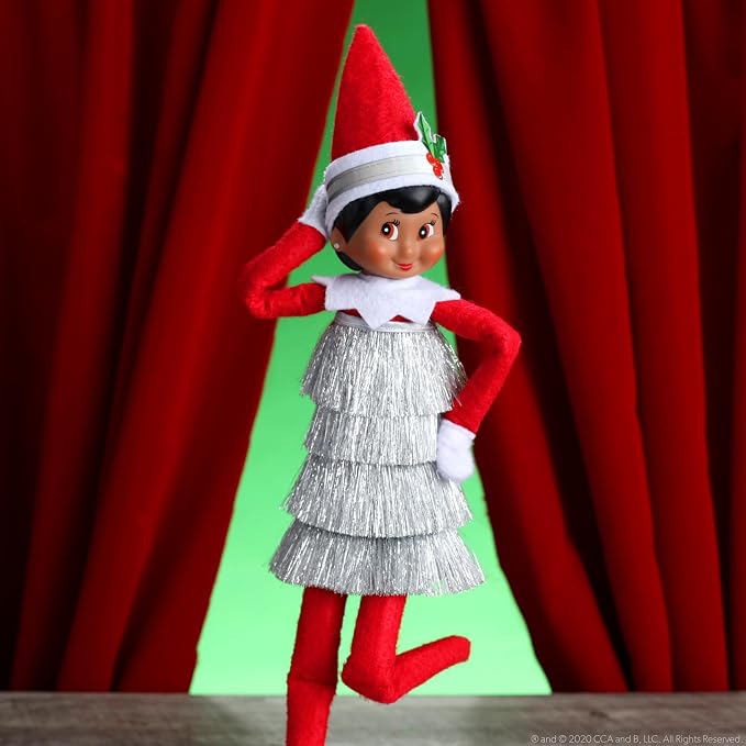 The Elf on the Shelf Claus Couture Collection Tiny Tinsel Dress -( Dazzling Vintage Elf Dress - Scout Elf Not Included )