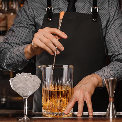 Cocktail Mixing Glass - Premium 21oz - Solid, Stable, Sturdy Hand Blown Crystal - Professional Quality Barware - Gift for Wedding, Anniversary, Birthday, Father's Day