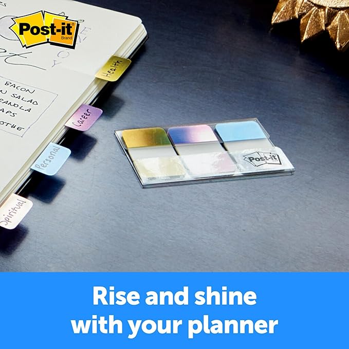Post-it Foil Tabs, Iridescent Colors, 36 TabsPack, 1 in x 1.5 in (686-FLOPBT)
