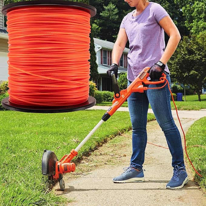095 Trimmer Line, 095 Weed Eater String, 0.095" Weed Wacker String, Commercial Grade Round Nylon String Trimmer Line .095 Replacement For String Trimmer Weed Trimmers .095"-1280ft-5lb-Spool(Orangei14