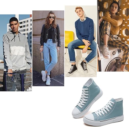 hash bubbie Unisex Fashion High Top Sneakers Women's Classic High Tops Canvas Shoes, Casual Tennis Shoes for Men