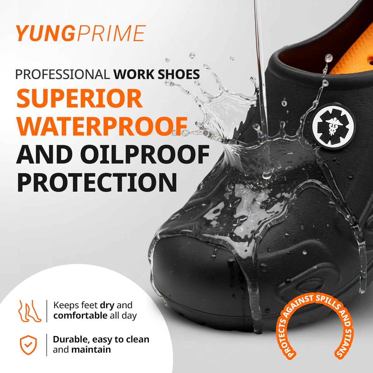 YUNGPRIME Men's and Women's Slip-Resistant Work Shoes - Nursing - Chef Shoes
