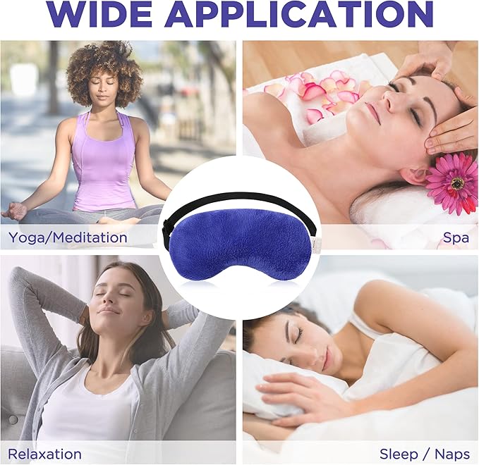 LotFancy Heated Eye Mask for Dry Eyes, Microwavable, Lavender Eye Compress Moist Heat, Cooling Eye Mask for Sleeping, Hot Cold Therapy for Stye, Puffy