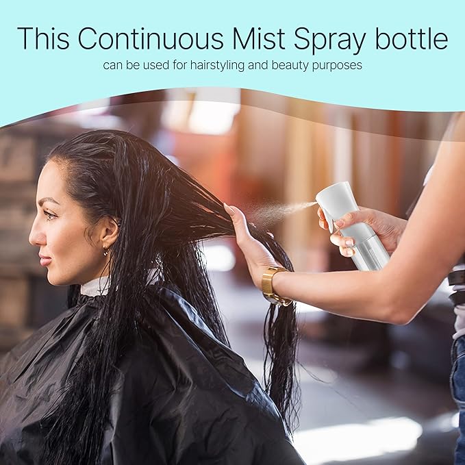 BeautifyBeauties Spray Bottle For Hair  Continuous Mister Spray Bottle for Hairstyling, Cleaning, Plants, Pets, Barbers, Salons, Essential Oil Scents (10.1 Ounce)