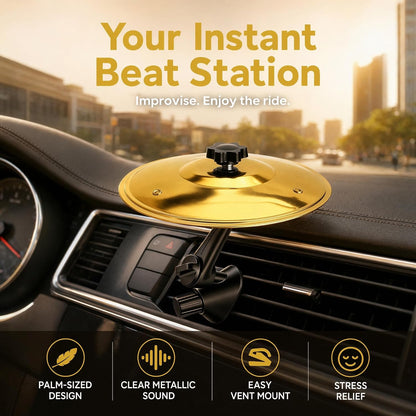 Car Cymbal Air Vent, Car Symbol Drum Air Vent, Crash Dash Board Drum Symbol, Mini Drums Crash Cymbal For Music Lovers(Gold)