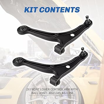 Front Control Arm Kit Compatible with 2001-2006 Acura MDX, 2003-2008 Honda Pilot Front Lower Control Arm Kit, K621349, K6213450