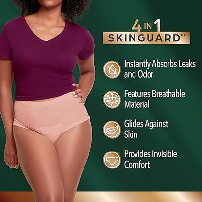 Depend Silhouette Adult Incontinence  Postpartum Underwear for Women, Maximum Absorbency, Large, Pink, 52 Count, Packaging May Vary