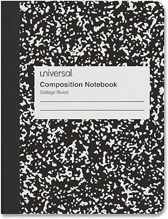 Universal Composition Book, College Rule, 9 34 x 7 12, White, 100 Sheets