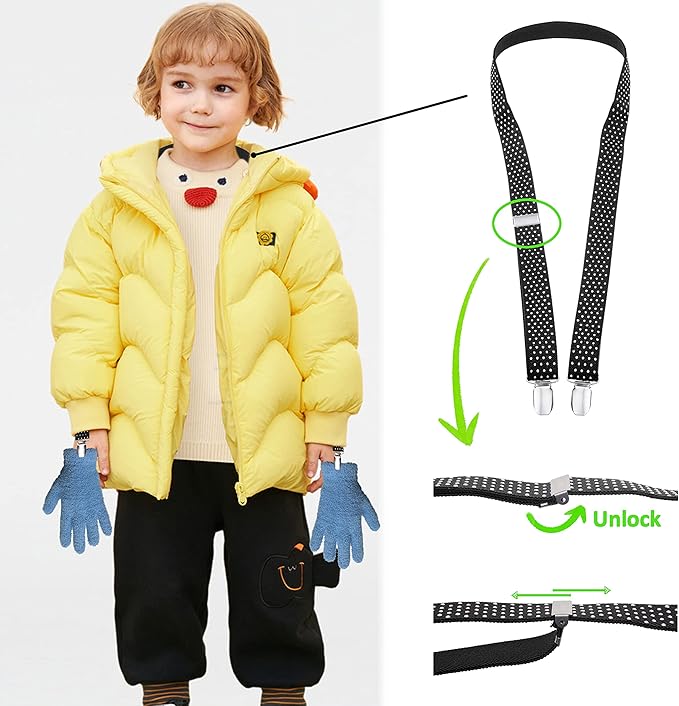 Eco-Fused Mitten Clips and Hat Clip - Never Lose Mittens, Gloves, Beanie Caps Again - Strong Clips for Secure Attachment