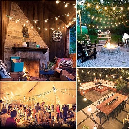 GOOTHY 50Ft LED String Lights, G40 LED Outdoor String Lights with 22 Shatterproof Globe LED Bulbs (2 Spare), IndoorOutdoor Decoration String Lights for Patio Garden Bistro Backyard -White Wire