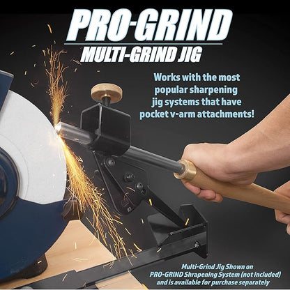 Pro Grind Multi-Grind Sharpening Jig with Setup Blocks for Multiple Tool Grinds and For Use with Sharpening Systems that Use Pocket V-Arm Attachments