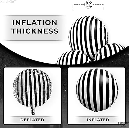 KatchOn, Big Black and White Stripe Balloons - 18 Inch, Pack of 10  Black and White Balloons Decorations  graduation balloons for Graduation Decorations 2025  Graduation Decorations Class of 2025